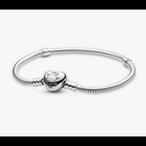 Pandora Moments Heart Clasp Snake Chain Bracelet